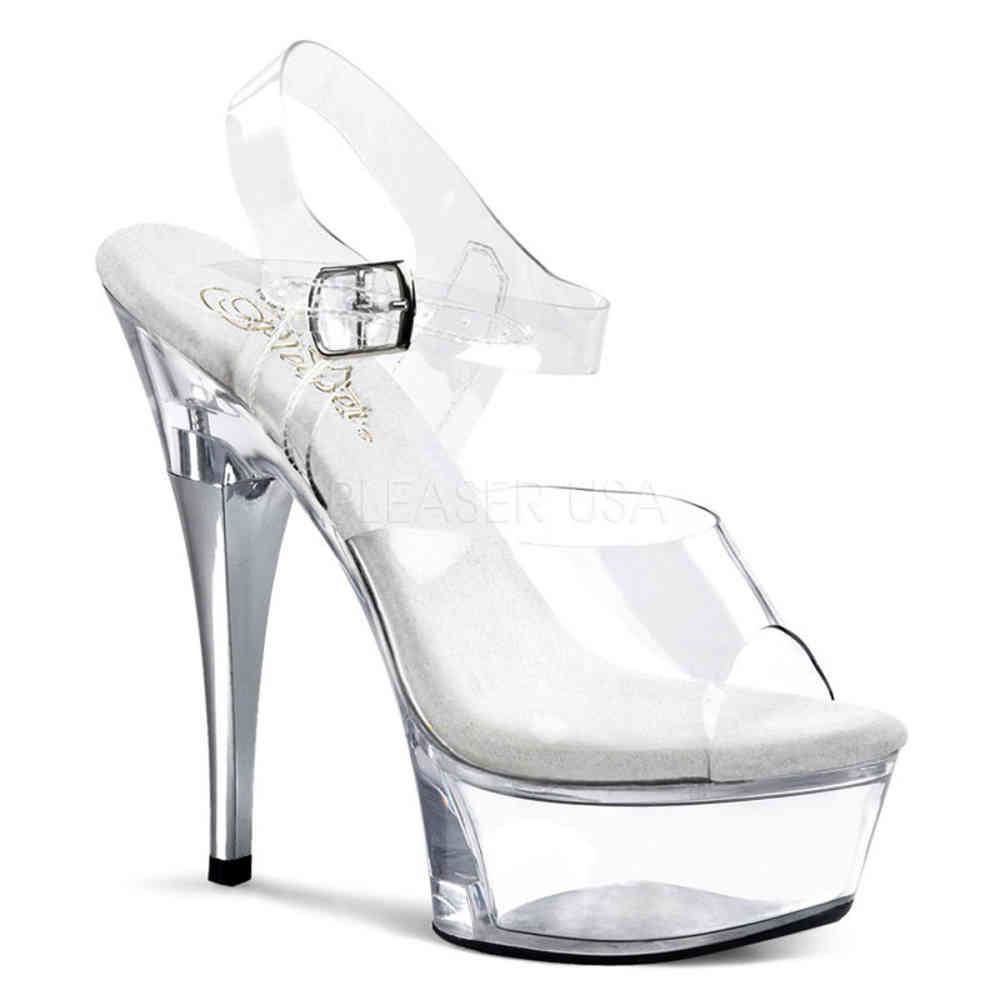 Pleaser - CAPTIVA608 Sandale à bride à la cheville - Transparent/Couleur argent Product image